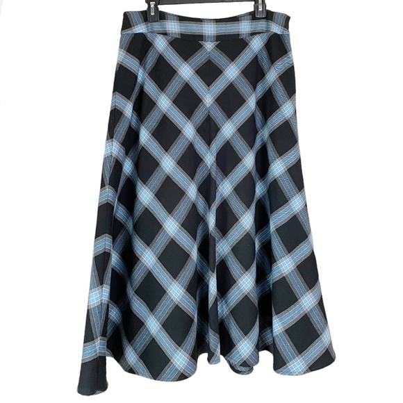 Jones Wear‎ Studio Blue Plaid Skirt 12 - Picture 1 of 7